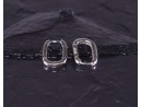 Elegante Silberohrringe in abgerundeter Rechteckform