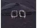 Elegante Silberohrringe in abgerundeter Rechteckform
