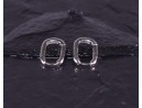 Elegante Silberohrringe in abgerundeter Rechteckform