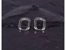 Elegante Silberohrringe in abgerundeter Rechteckform