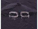 Elegante Silberohrringe in abgerundeter Rechteckform