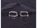 Elegante Silberohrringe in abgerundeter Rechteckform