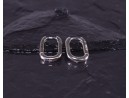 Elegante Silberohrringe in abgerundeter Rechteckform