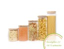 B-Stock Round storage jars with bamboo lids individually