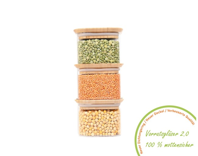 Bocaux de rangement carrés, empilables, lot de 3