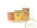 Clip-on storage jars with bamboo lids, set of 3