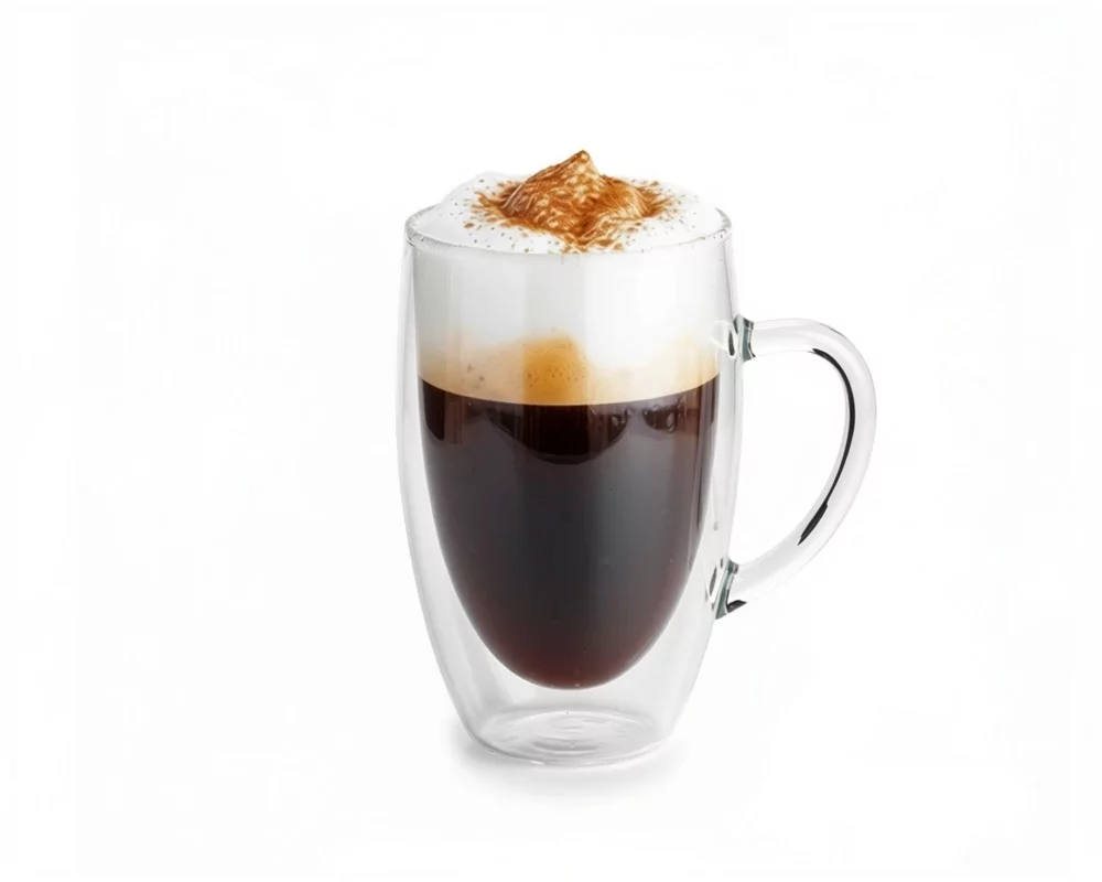 Doppelwandiges Glas mit Henkel 450 ml