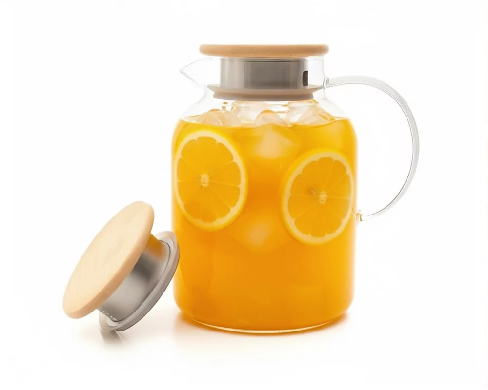 Teekanne mit  Bambus-Deckel 1400 ml