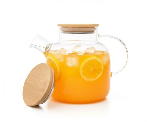 Teekanne mit  Bambus-Deckel 1400 ml