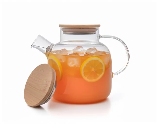 Teekanne mit  Bambus-Deckel 1400 ml