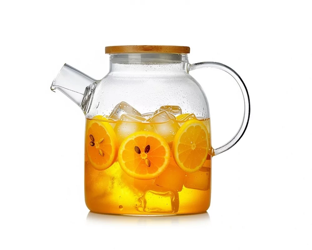 Teekanne mit  Bambus-Deckel 1500 ml