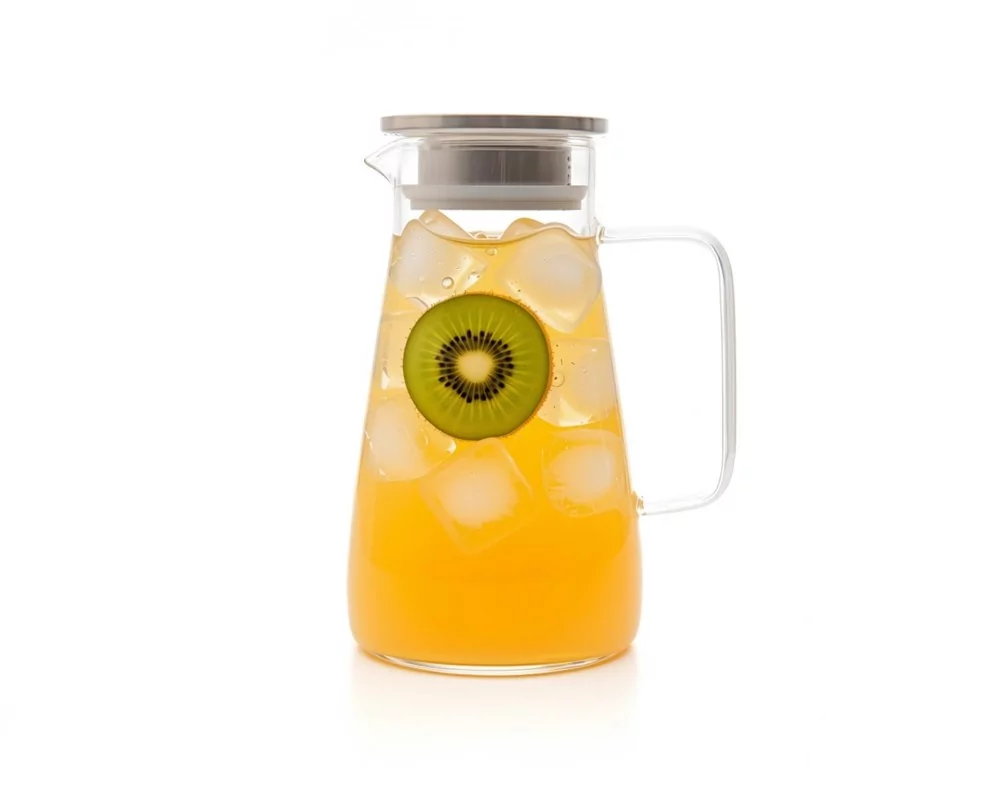 Glaskaraffe mit Edelstahldeckel 1800 ml