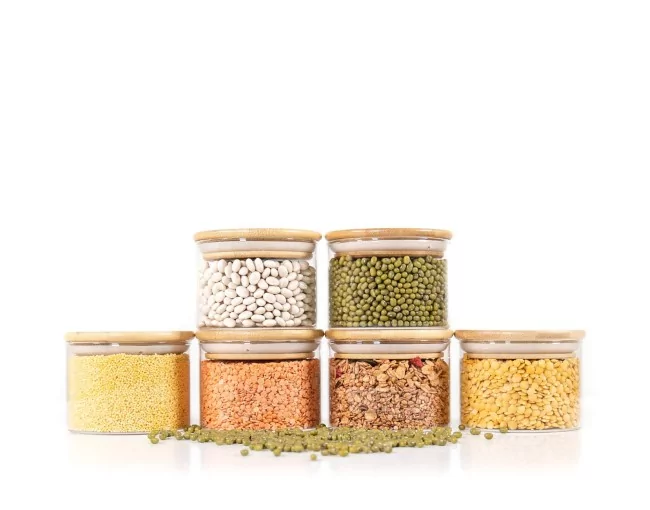 Schmale runde Vorratsgläser 6cm hoch 6er Set Ø8cm