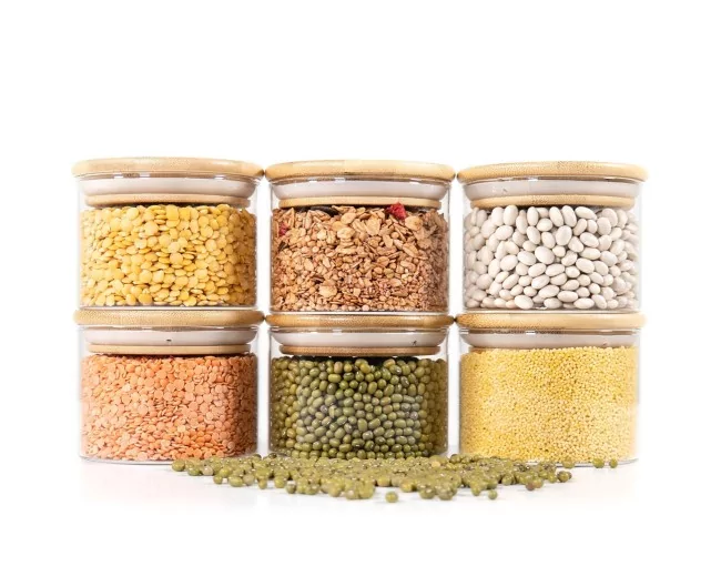 Schmale runde Vorratsgläser 6cm hoch 6er Set Ø8cm