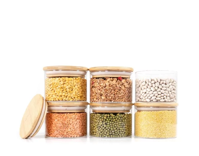 Schmale runde Vorratsgläser 6cm hoch 6er Set Ø8cm