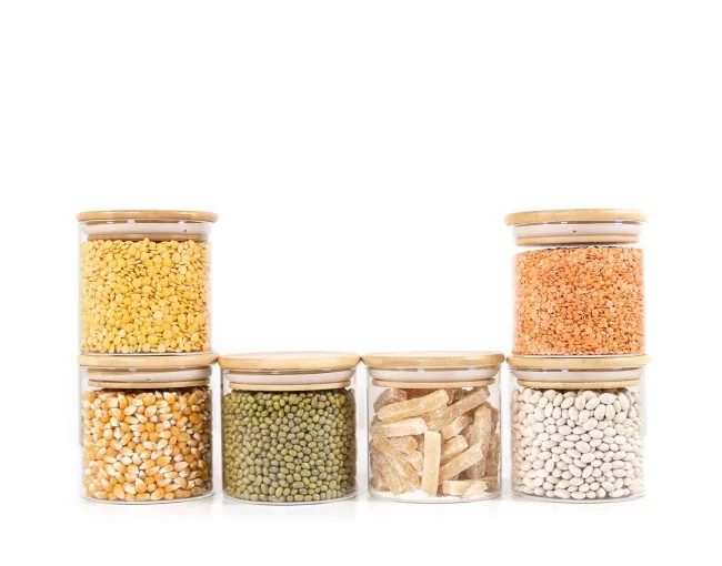 Schmale runde Vorratsgläser 8cm hoch 6er Set Ø8cm