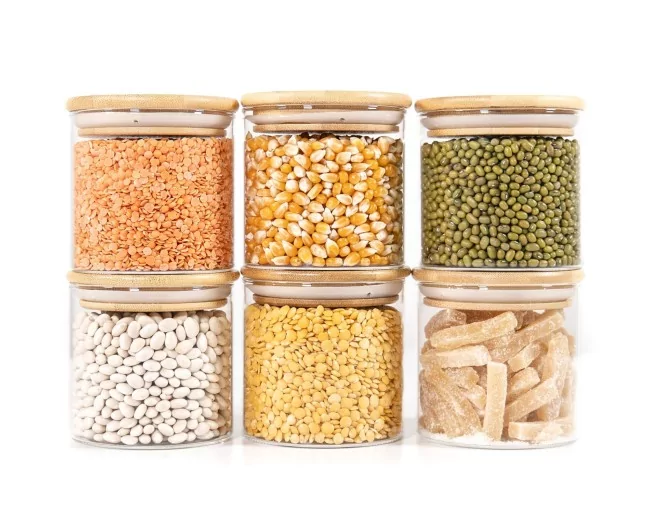 Schmale runde Vorratsgläser 8cm hoch 6er Set Ø8cm