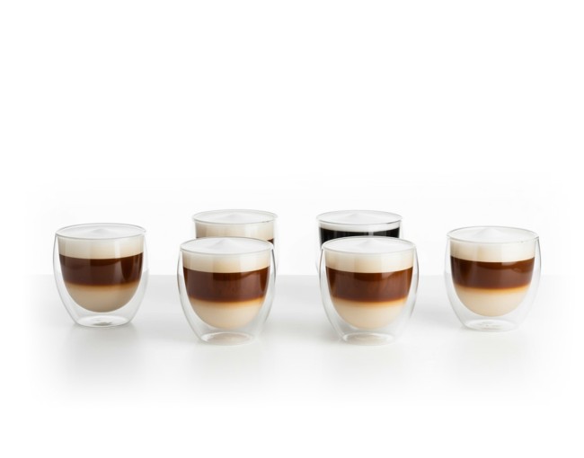 Double-walled 90 ml glasses in a set of 6