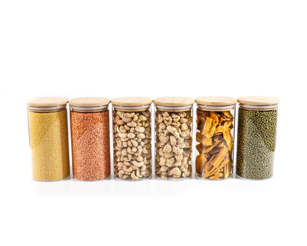 Schmale runde Vorratsgläser 16cm hoch 6er Set Ø8cm