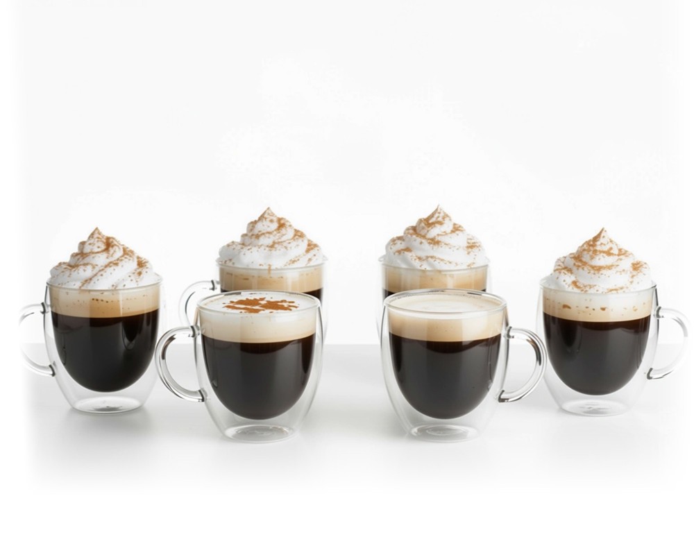 Verres à double paroi 200 ml avec anse, lot de 6