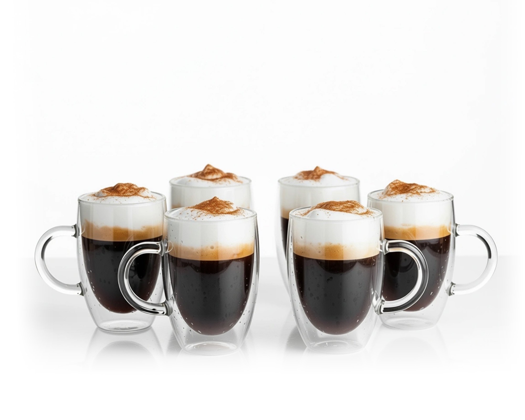 Bicchieri a doppia parete da 350 ml con manico, set da 6