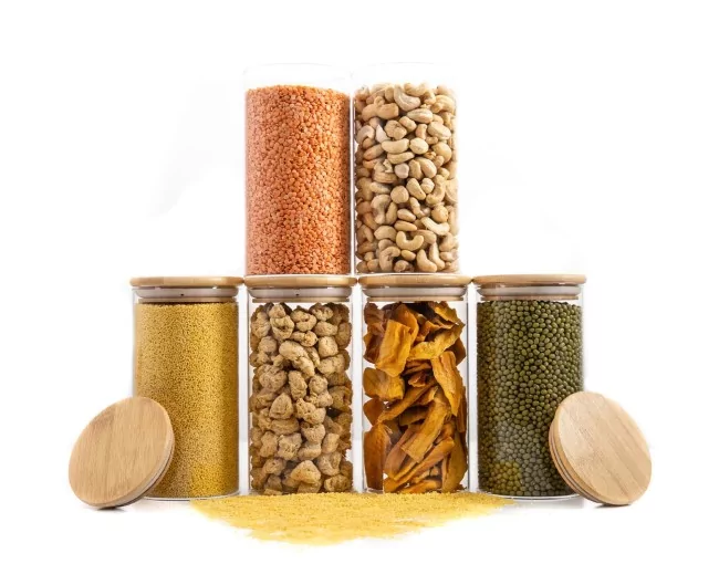 Schmale runde Vorratsgläser 16cm hoch 6er Set Ø8cm