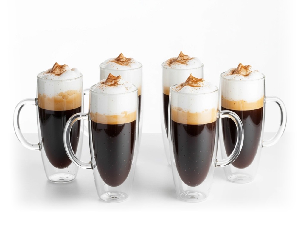 Double-walled 450 ml glasses in a set of 6