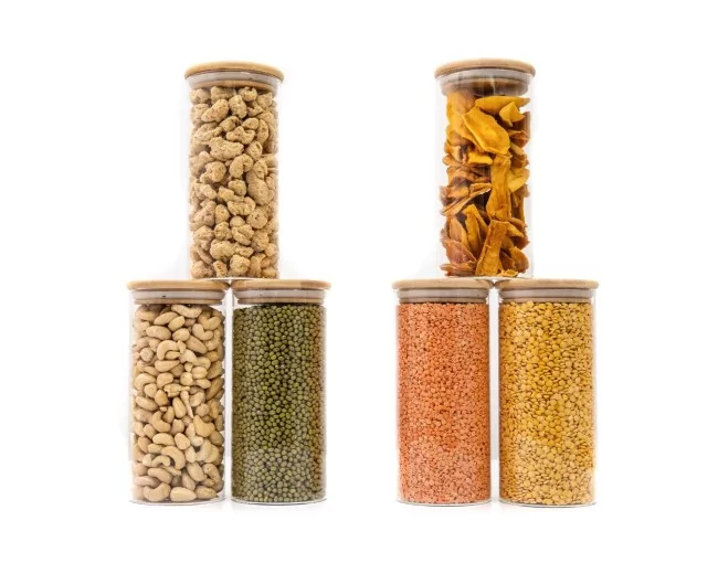 Schmale runde Vorratsgläser 18cm hoch 6er Set Ø8cm