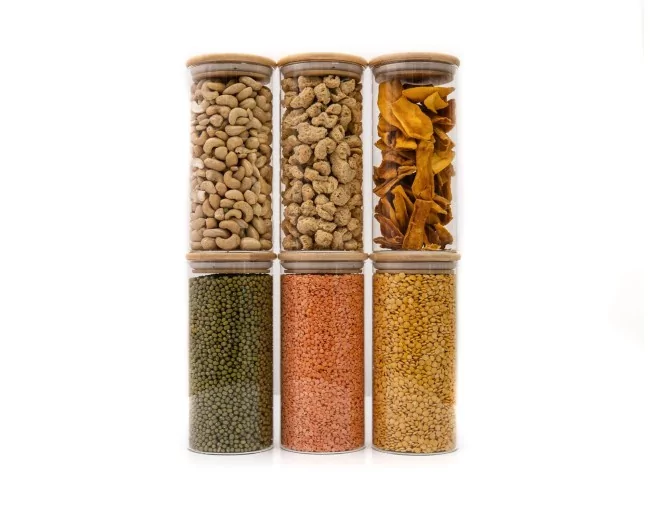 Schmale runde Vorratsgläser 18cm hoch 6er Set Ø8cm