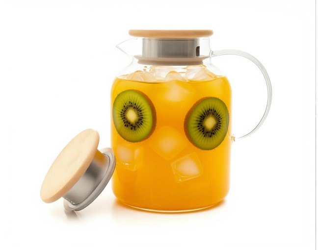 Teekanne mit  Bambus-Deckel 1400 ml