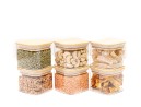 Round storage jars with bamboo lids, set of 4, 800ml