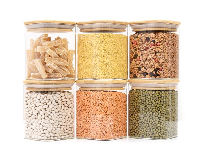 Schmale quadratische Vorratsgläser 10cm hoch 6er Set Ø8cm