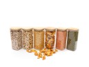 Round storage jars with bamboo lids, set of 4, 800ml