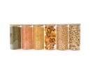 Round storage jars with bamboo lids, set of 4, 800ml