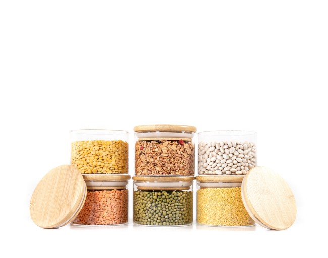 Schmale runde Vorratsgläser 6cm hoch 6er Set Ø8cm