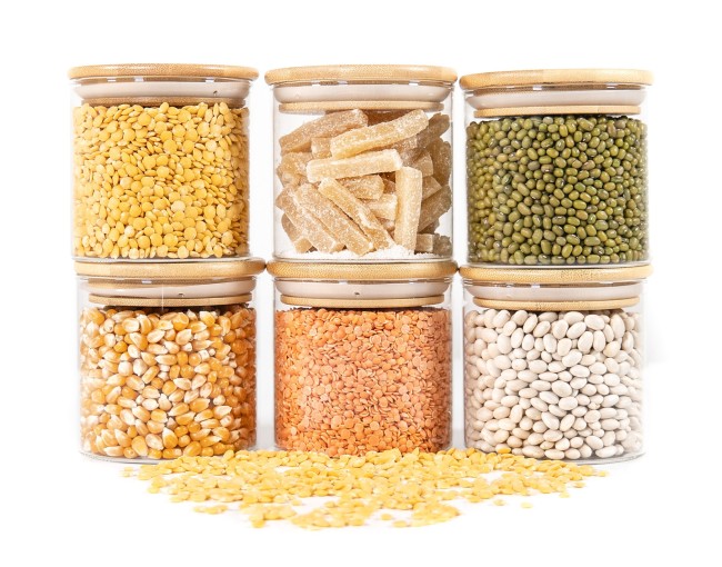 Schmale runde Vorratsgläser 8cm hoch 6er Set Ø8cm