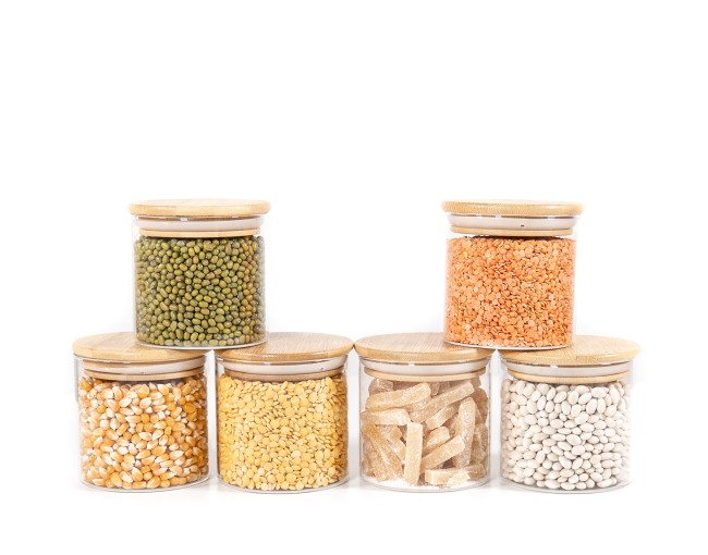 Schmale runde Vorratsgläser 8cm hoch 6er Set Ø8cm