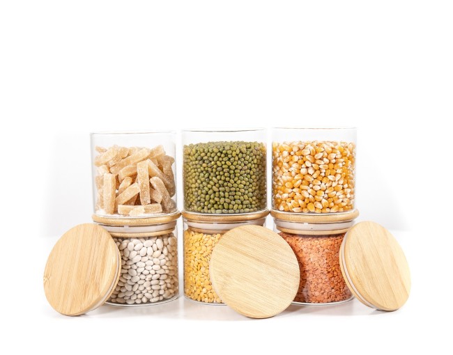 Schmale runde Vorratsgläser 8cm hoch 6er Set Ø8cm