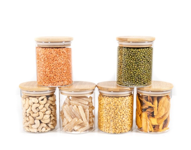 Schmale runde Vorratsgläser 10cm hoch 6er Set Ø8cm