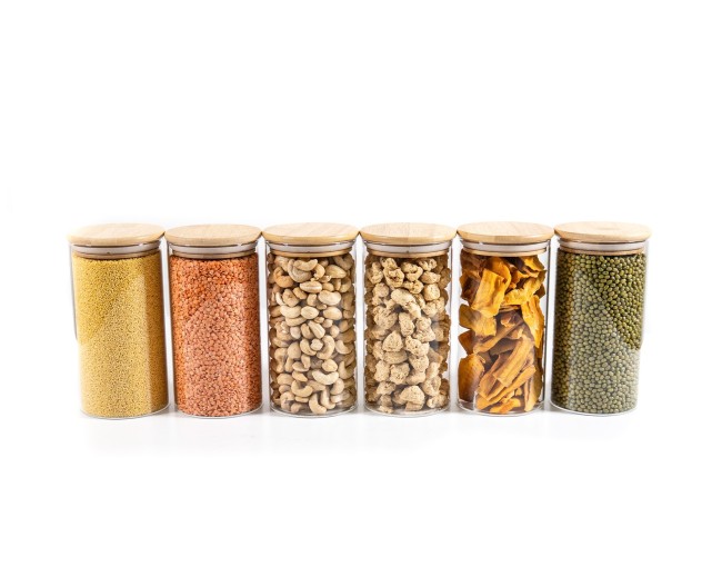 Schmale runde Vorratsgläser 16cm hoch 6er Set Ø8cm