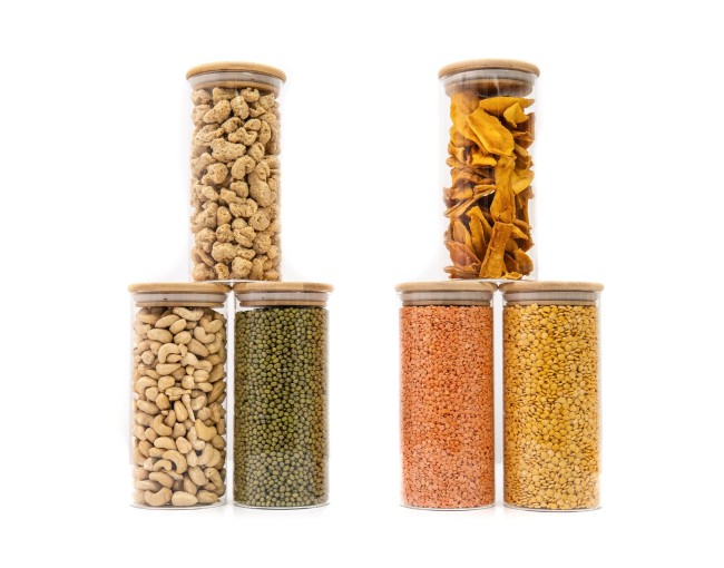 Schmale runde Vorratsgläser 18cm hoch 6er Set Ø8cm