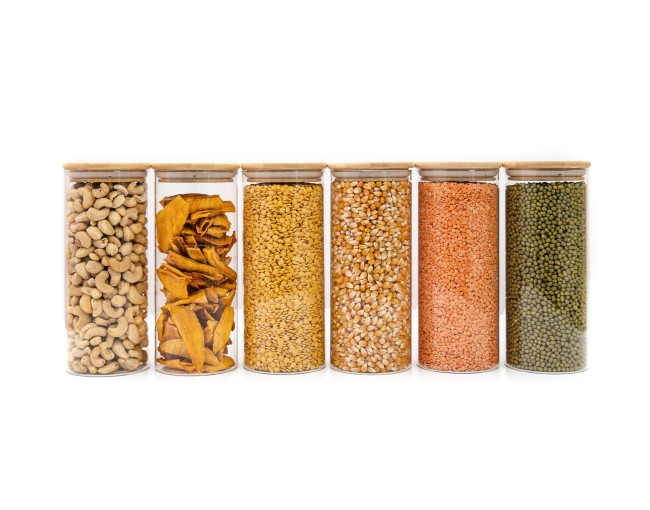 Schmale runde Vorratsgläser 20cm hoch 6er Set Ø8cm