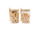 Storage jars with bamboo lid and spoon, set of 2