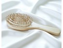 Large round bamboo hairbrush