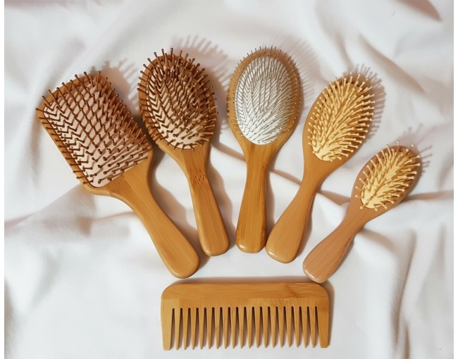 Large bamboo hairbrush