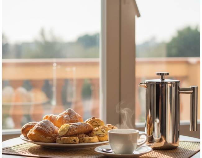 Cafetière avec filtre en acier inoxydable