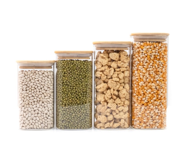 Bocaux de rangement carrés étroits, lot de 4, grand format, Ø8 cm