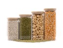 Narrow square storage jars, set of 4, large, Ø8cm