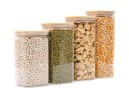Bocaux de rangement carrés étroits, lot de 4, grand format, Ø8 cm