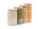 Barattoli di stoccaggio quadrati stretti, set da 4, grandi, Ø8cm